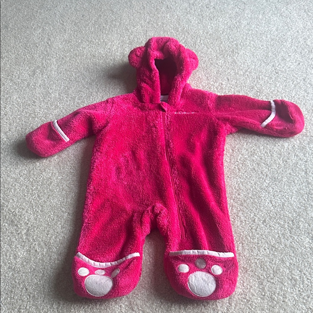 Columbia Pink Fleece Baby Footie